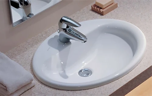 Раковина Jacob Delafon Patio 56 E4155-00 Белая фарфор полувстраиваемая