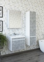 Зеркальный шкаф Sanflor Калипсо 60 С03876 Белый Ателье светлый МДФ / ЛДСП, стекло