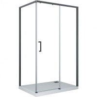 Душевой уголок Ceruttispa Vito 110x80 B R профиль Черный стекло прозрачное