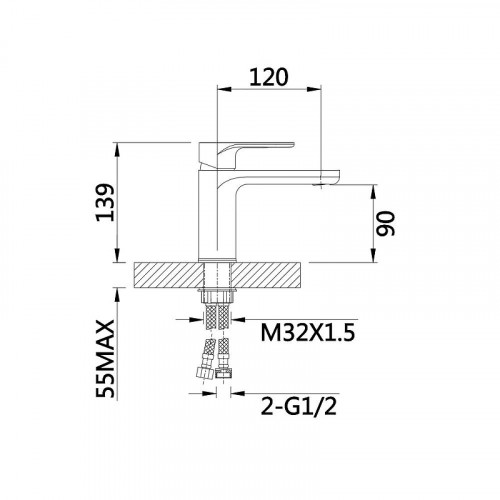 Смеситель для раковины D-Lin D110377 цвет  Хром
