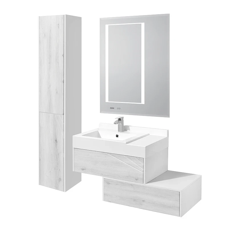 Зеркало Aquaton Сакура 80 1A236502SKW80 с подсветкой с сенсорным выключателем с антизапотеванием и часами стекло