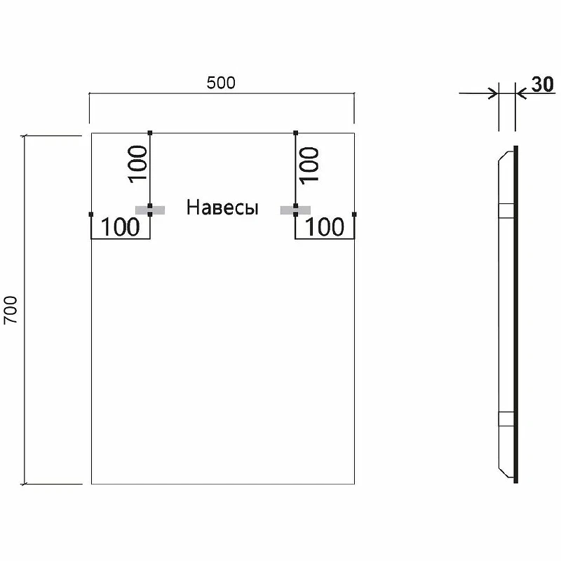 Зеркало Vincea 50 VLM-3VN500B с подсветкой Черное с сенсорным выключателем и диммером стекло