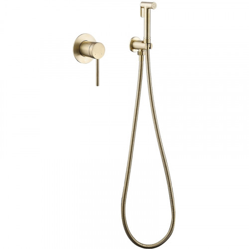 Гигиенический душ со смесителем Abber Emotion AF8825G Золото матовое латунь встраиваемый