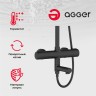 Душевая система Agger Thermo A2461144 Черная латунь на стену