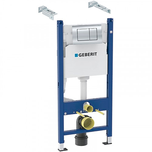 Инсталляция Geberit Delta 458.163.21.1 для унитаза с клавишей смыва Хром глянцевый пластик