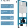 Комплект унитаза с инсталляцией Aqueduto Cone AQDS014 с сиденьем Микролифт и Черной матовой клавишей смыва фаянс подвесной