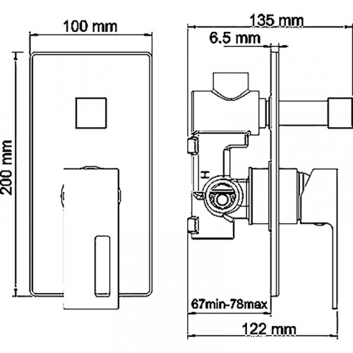 Душевая система WasserKRAFT Alme A16069 Хром латунь встраиваемый