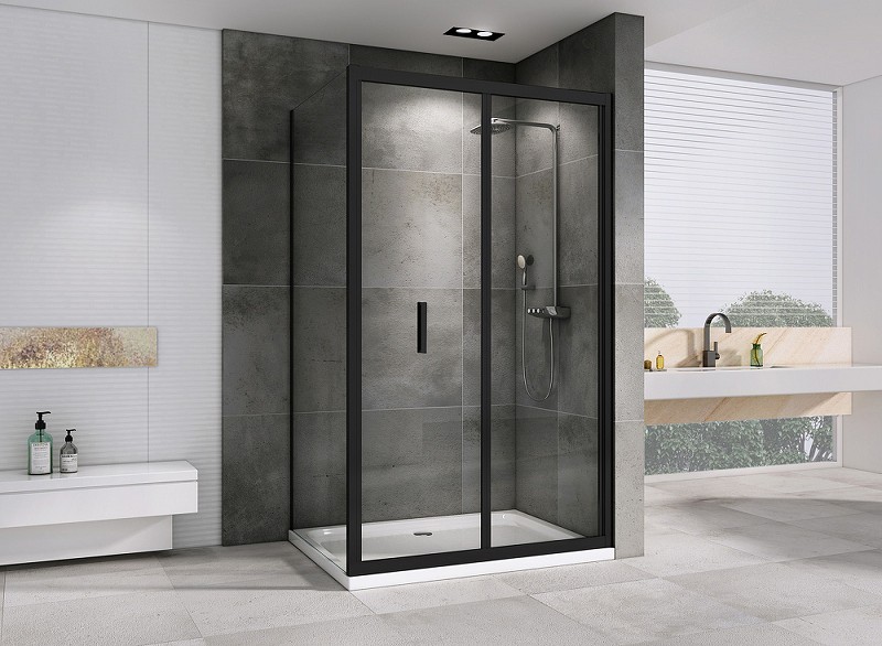 Душевой уголок Abber Sonnenstrand 90x80 AG07090B-S80B профиль Черный стекло прозрачное