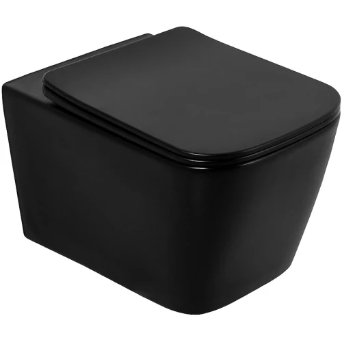 Комплект унитаза с инсталляцией BelBagno Ardente-C BB3202CHR-MB/BB3202SC-MB/BB002-80/BB007-PR-NERO.M с сиденьем Микролифт и Черной матовой клавишей смыва фаянс подвесной