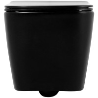Комплект унитаза с инсталляцией BelBagno Ardente-C BB3202CHR-MB/BB3202SC-MB/BB002-80/BB007-PR-NERO.M с сиденьем Микролифт и Черной матовой клавишей смыва фаянс подвесной