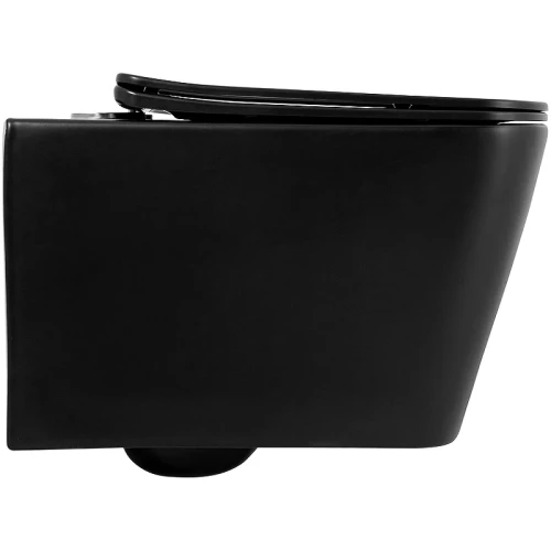 Комплект унитаза с инсталляцией BelBagno Ardente-C BB3202CHR-MB/BB3202SC-MB/BB002-80/BB007-PR-NERO.M с сиденьем Микролифт и Черной матовой клавишей смыва фаянс подвесной