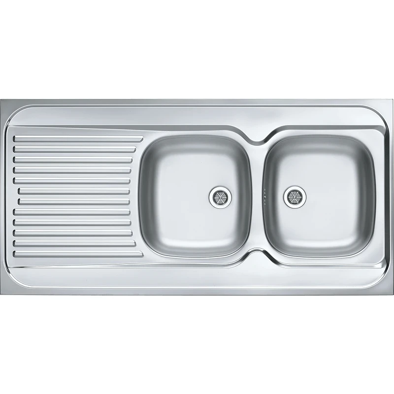 Кухонная мойка Alveus Classic 100 NAT-60 1200x600 R 1009085 Натуральная сталь нержавеющая сталь накладная