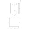 Душевой уголок Ambassador Abner 90x90 10011101R профиль Хром стекло прозрачное