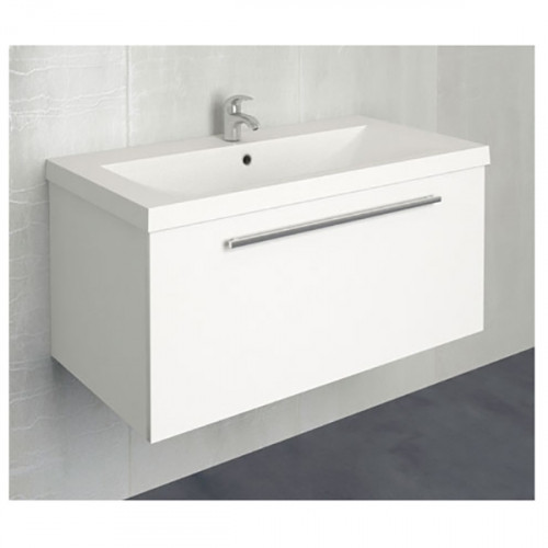 Тумба под раковину 1MarKa Соната 90П Белая глянцевая МДФ / ЛДСП