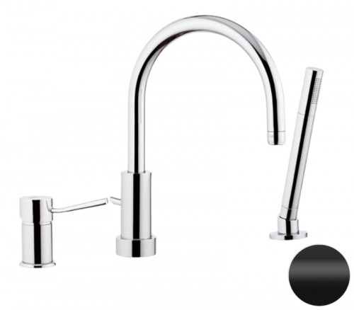 Смеситель на борт ванны Remer Minimal N07NO цвет Черный матовый