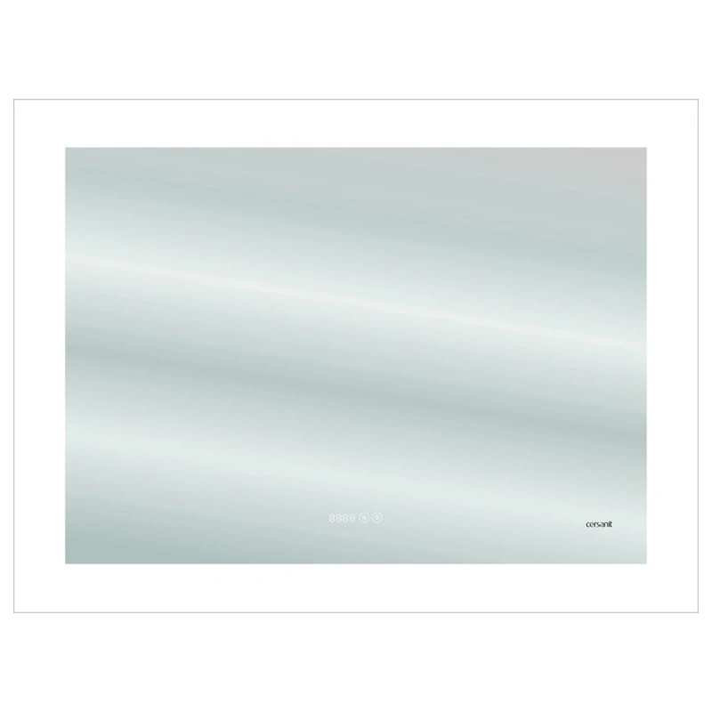 Зеркало Cersanit Led 060 Design Pro 80 KN-LU-LED060*80-p-Os с подсветкой с диммером, часами и подогревом стекло