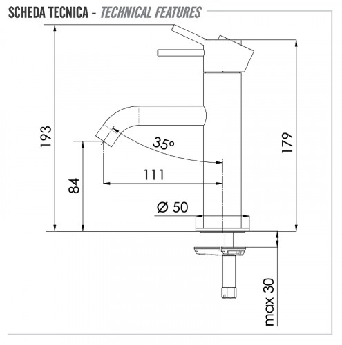 Смеситель для раковины Remer X Style X12CFP цвет Черный брашированный хром