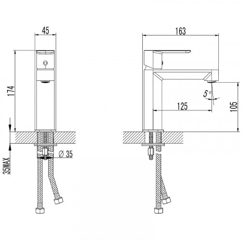 Смеситель для раковины AQUAme Parma AQM6610CR Хром латунь