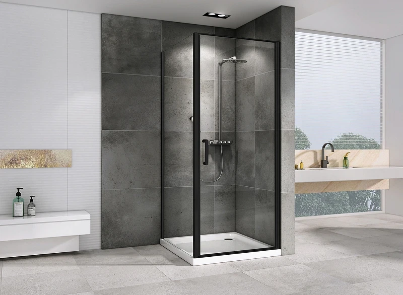 Душевой уголок Abber Sonnenstrand 80x85 AG04080B-S85B профиль Черный стекло прозрачное