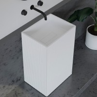 Раковина Abber Stein 50 AS2503-H Белая матовая искусственный камень (литьевой мрамор) напольный
