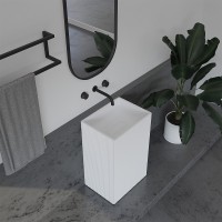 Раковина Abber Stein 50 AS2503-H Белая матовая искусственный камень (литьевой мрамор) напольный