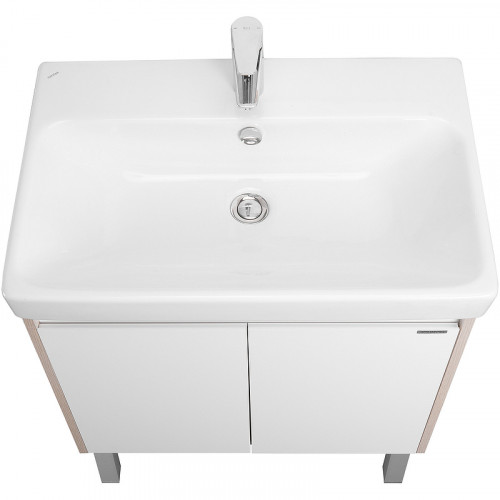 Тумба под раковину Aquaton Сканди Doors 70 1A278901SDB20 Белый глянец Дуб верона МДФ / ЛДСП