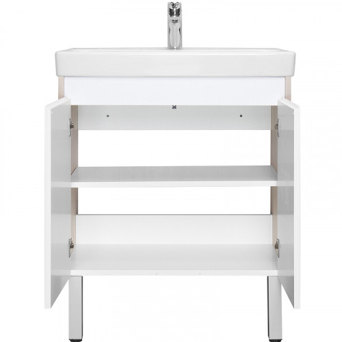 Тумба под раковину Aquaton Сканди Doors 70 1A278901SDB20 Белый глянец Дуб верона МДФ / ЛДСП