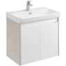 Тумба под раковину Aquaton Сканди Doors 70 1A278901SDB20 Белый глянец Дуб верона МДФ / ЛДСП