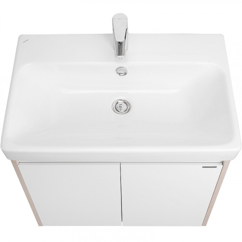 Тумба под раковину Aquaton Сканди Doors 70 1A278901SDB20 Белый глянец Дуб верона МДФ / ЛДСП