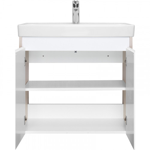 Тумба под раковину Aquaton Сканди Doors 70 1A278901SDB20 Белый глянец Дуб верона МДФ / ЛДСП