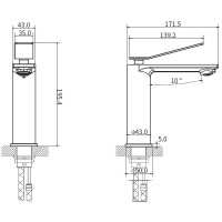 Смеситель для раковины Vincea Verse VBF-2VE1MB Черный матовый латунь