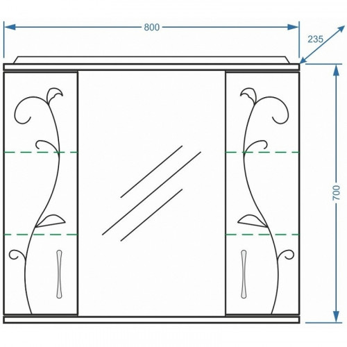 Зеркало со шкафом Stella Polar Фантазия 80 SP-00000226 с подсветкой Белое