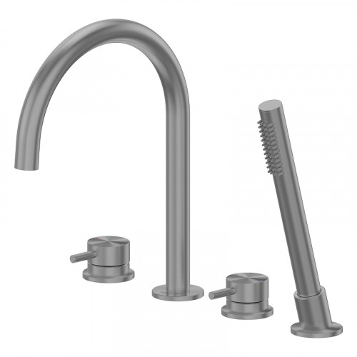 Смеситель на борт ванны Abber Wasser Kreis 316 AF8113BGG цвет Оружейная сталь брашированная