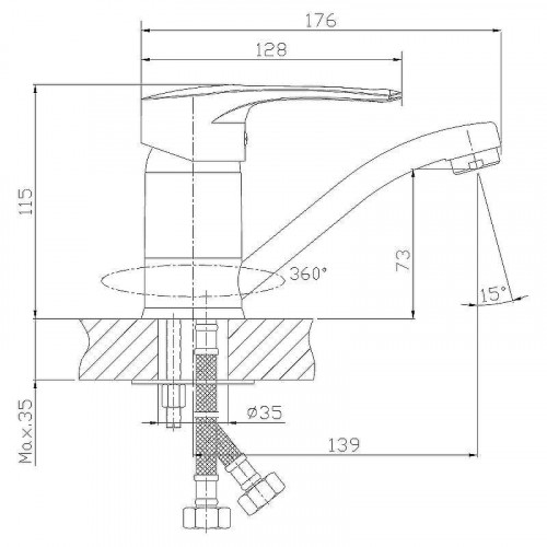 Смеситель для раковины Rossinka T40-22 Хром