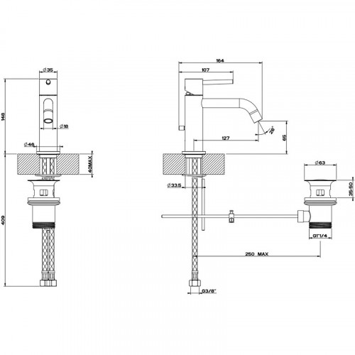 Смеситель для раковины Gessi Emporio Via tortona 18601#149 Никель брашированный латунь