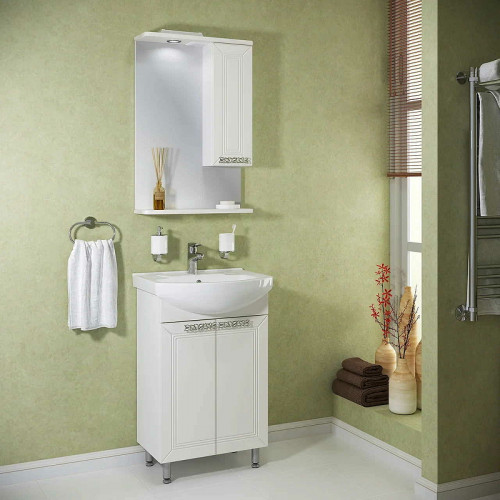 Тумба под раковину Runo Монро 55 00-00000457 Белая МДФ / ЛДСП