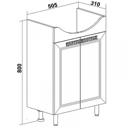 Тумба под раковину Runo Монро 55 00-00000457 Белая МДФ / ЛДСП