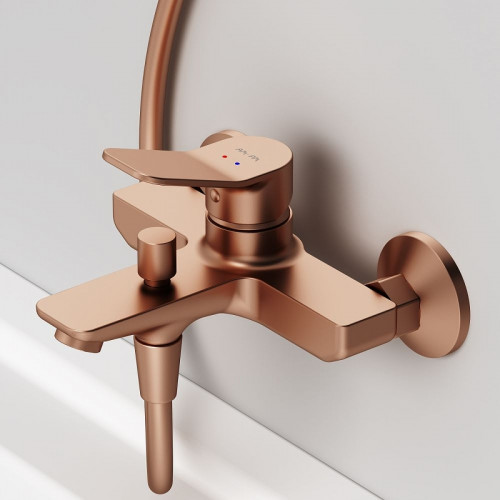 Смеситель для ванны AM.PM X-Joy F85A10044 Розовое золото латунь на стену