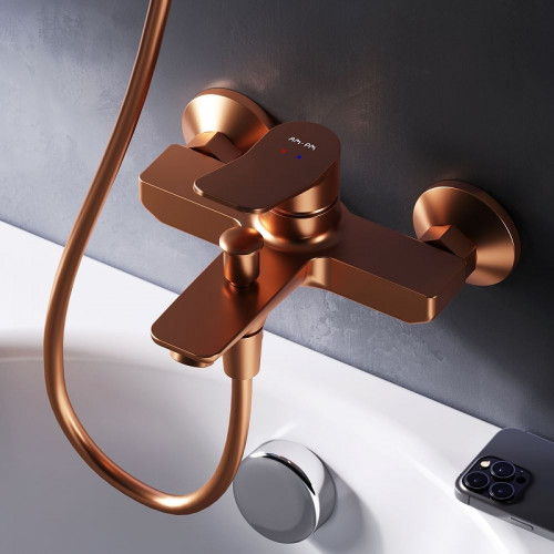 Смеситель для ванны AM.PM X-Joy F85A10044 Розовое золото латунь на стену