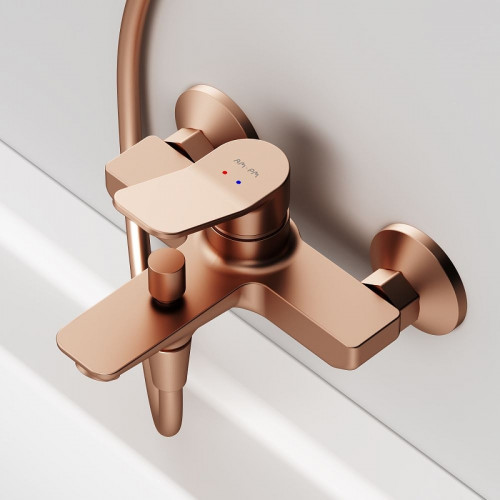 Смеситель для ванны AM.PM X-Joy F85A10044 Розовое золото латунь на стену