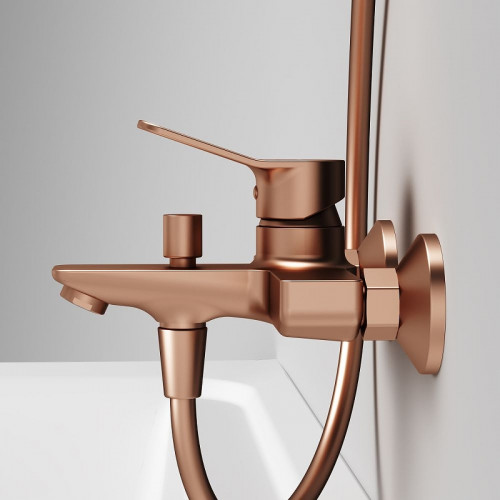 Смеситель для ванны AM.PM X-Joy F85A10044 Розовое золото латунь на стену