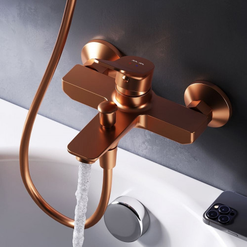 Смеситель для ванны AM.PM X-Joy F85A10044 Розовое золото латунь на стену
