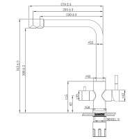 Смеситель для кухни ESKO Kitchen GR 05 B Черный матовый нержавеющая сталь