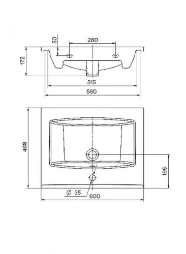 Раковина Aquaton Santek Элина 60 1WH501606 Белая
