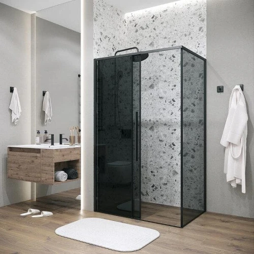 Душевой уголок Grossman Galaxy 110x100 120.K33.01.1110.21.10 профиль Черный матовый стекло тонированное