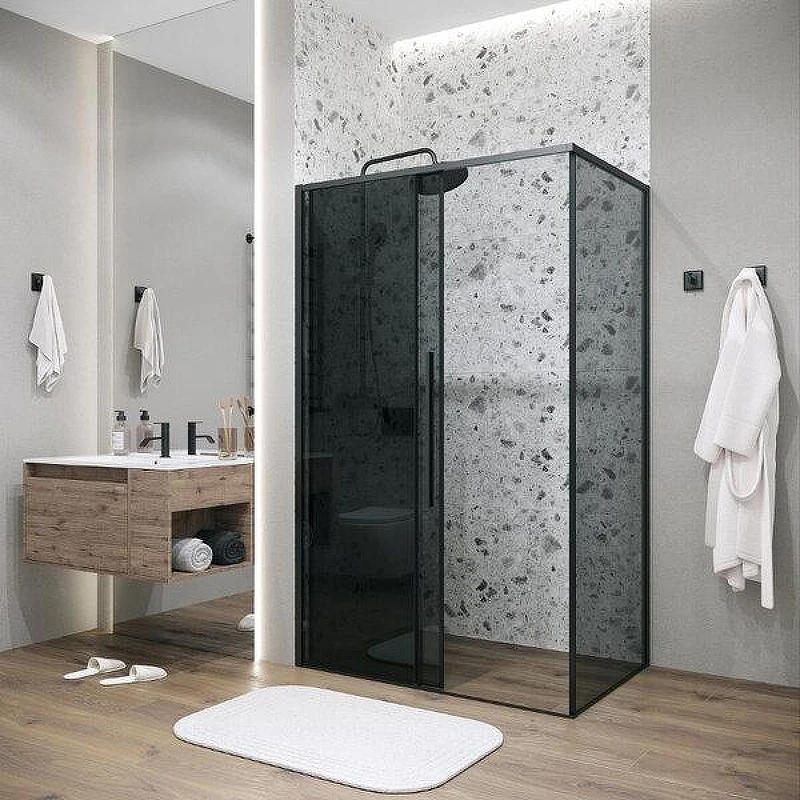 Душевой уголок Grossman Galaxy 110x100 120.K33.01.1110.21.10 профиль Черный матовый стекло тонированное