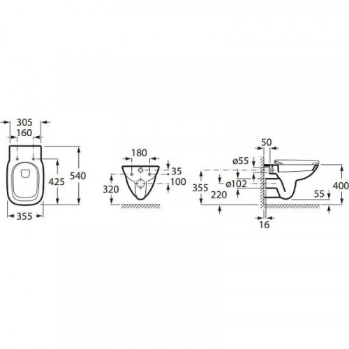 Унитаз Roca Debba 346997000 подвесной без сиденья