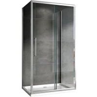 Душевой уголок Abber Schwarzer Diamant 140x75 AG30140H-S75-S75 профиль Хром стекло прозрачное