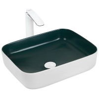 Раковина-чаша WeltWasser Elbach M2195 WG 50 10000005602 Белая Зеленая фаянс накладная