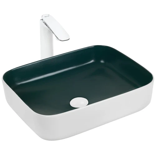 Раковина-чаша WeltWasser Elbach M2195 WG 50 10000005602 Белая Зеленая фаянс накладная
